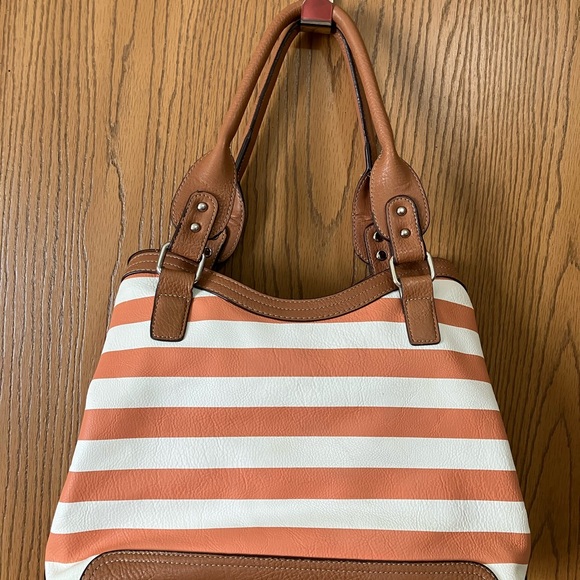 Born Concept Striped Brown and Orange Women's Bag - Picture 6 of 8